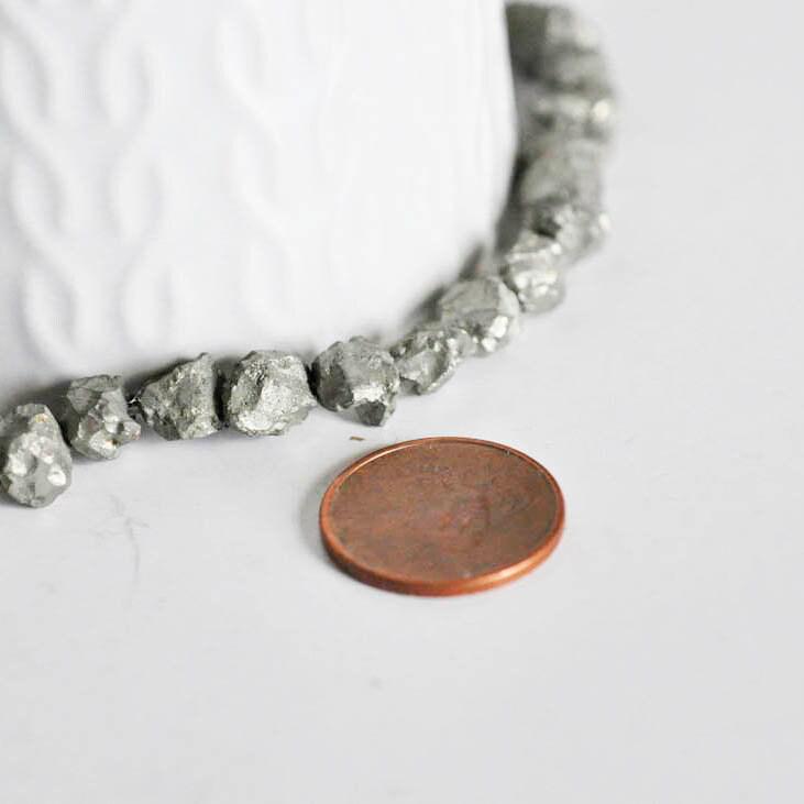 EP perles pyrite nugget, perles pyrite, fabrication bijoux, pyrite naturelle,nuggets pyrite,création bijoux,fil 40 cm-G1947