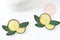 Ecusson brodé à repasser citron jaune doré customisation vêtement, écusson thermocollant fruit, x2 G5080