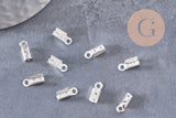 Embouts corde argenté pincer 10mm, x50 (4.6g) (G1400)
