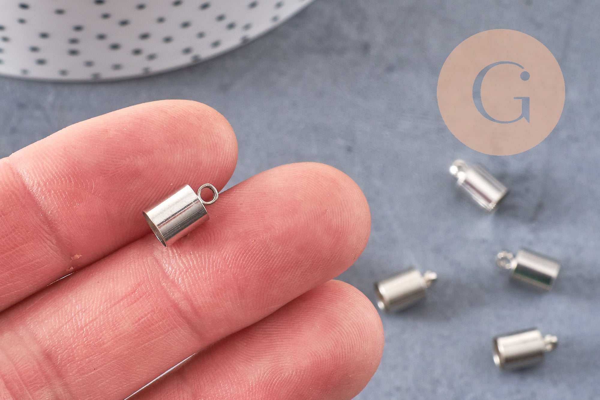 Embouts corde métal platine 5.5mm, x10 (G2134)