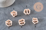 Emporte-pièce Fleur créole interchangeable 20mm en pâte polymère, couleur pêche, impression 3D.