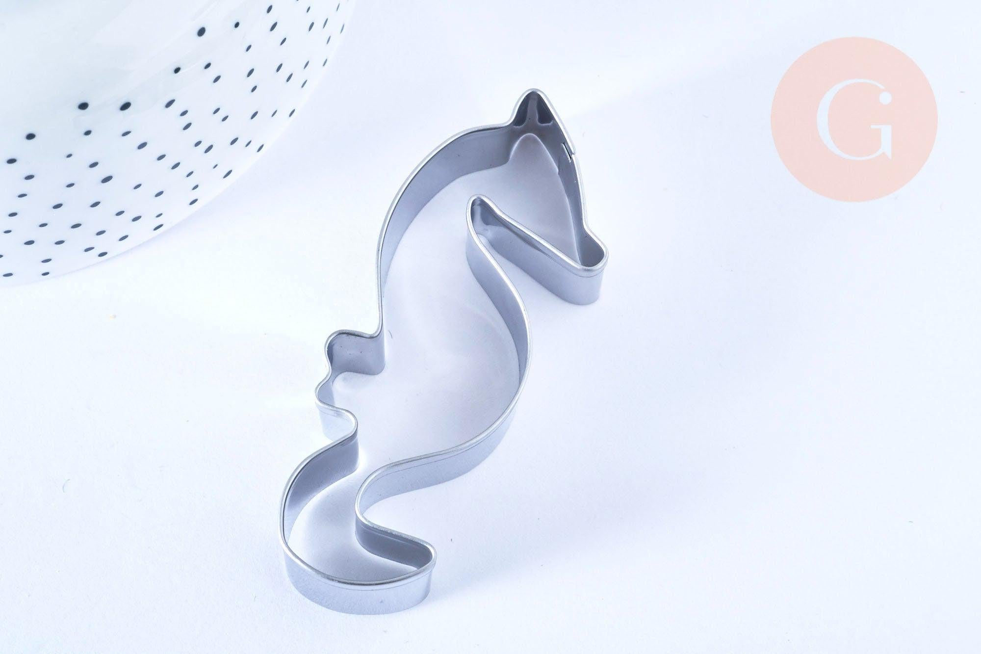 Emporte-pièce hippocampe en acier inoxydable 7.5cm, x1 (G4820)