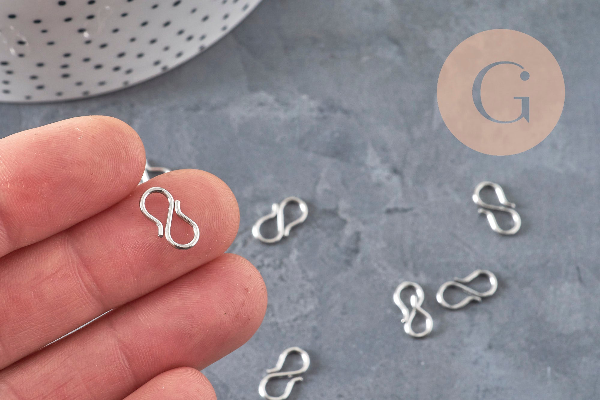 Clasps hook S 304 stainless steel platinum 12mm, x5 (G11181)
