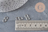 Clasps hook S 304 stainless steel platinum 12mm, x5 (G11181)