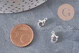 304 Stainless Steel Lobster Clasps, Silver Plated, 10mm, x10 (G11176)