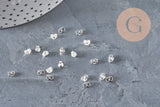 Stainless steel 304 silver-plated 4mm clasps for studs, x20 (G11171)