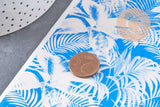 Feuille de transfert polymère – Feuilles de palme Bleu 14x10 cm, x1 (G10766)