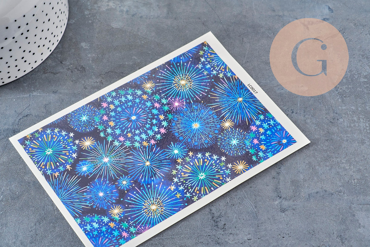 Feuille de transfert polymère – Série bleue 14x10.5 cm, x1 (G10958)