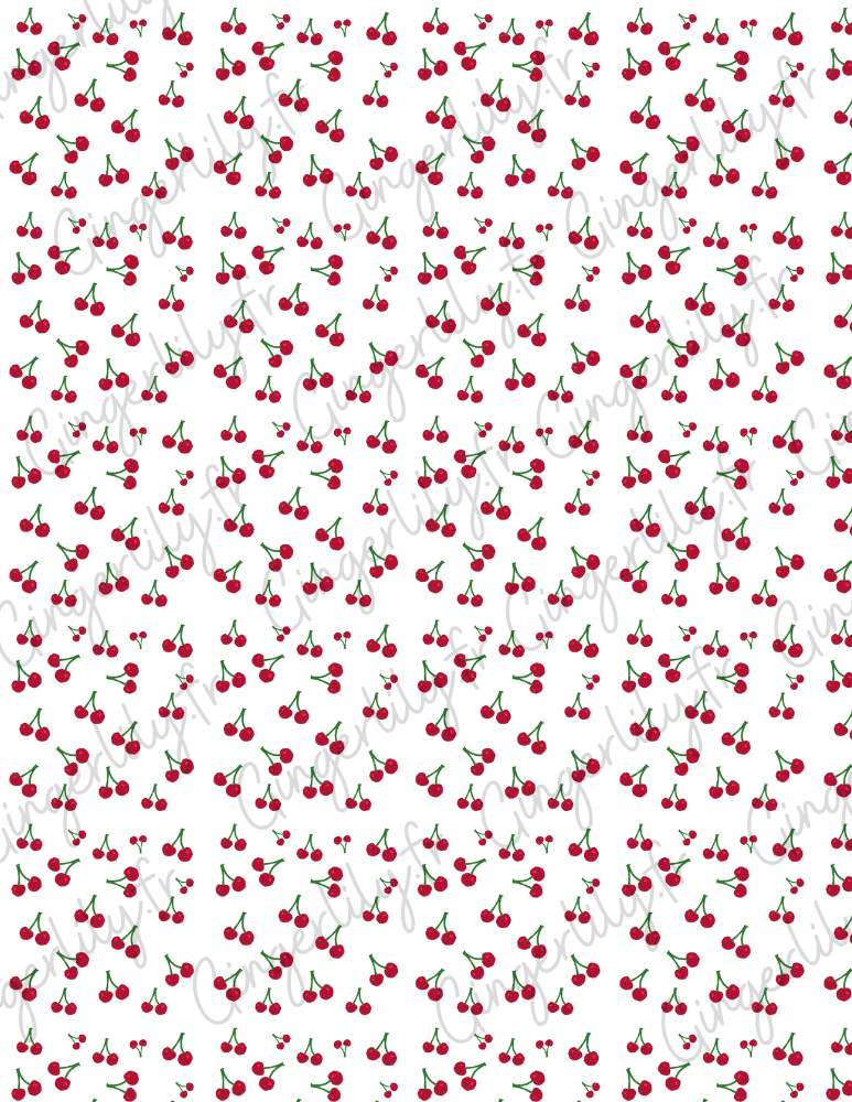 Feuille de transfert polymère – cerises 14x10 cm, x1 (G10765)