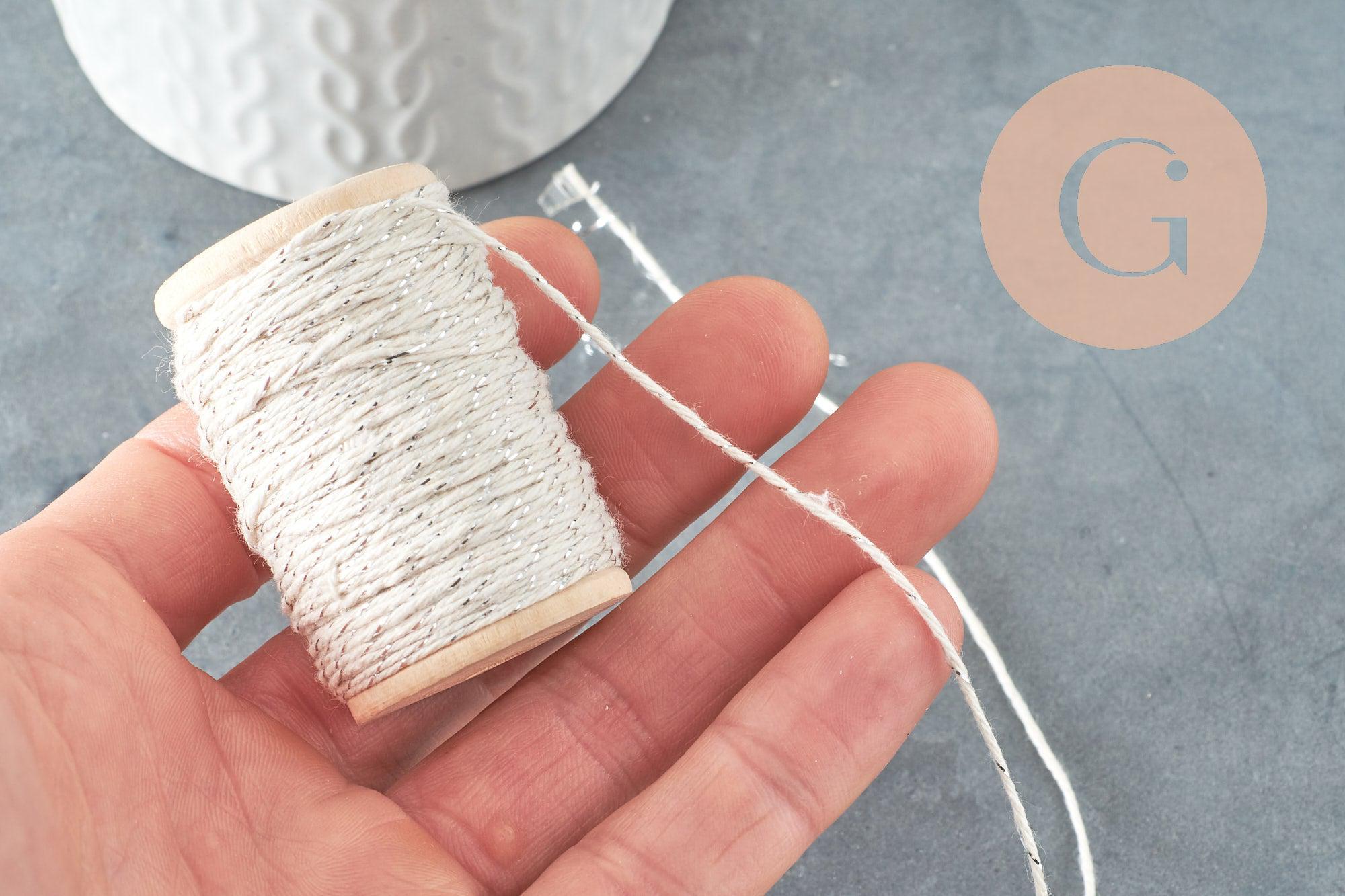 Fil blanc argent 1mm, bobine de 30 mètres, x1 (G2451)