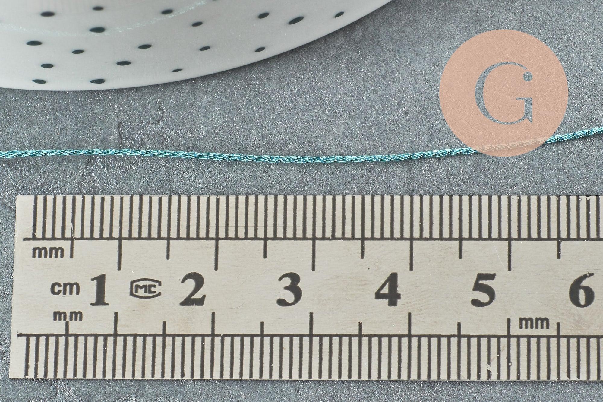 Fil bleu métallisé nylon à broder-couture-bijoux 0.8mm, x5 Mètres (G0505)