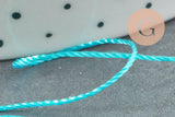 Fil bleu turquoise nylon pour broderie couture bijoux 0.8mm, x10 Mètres (G1655)