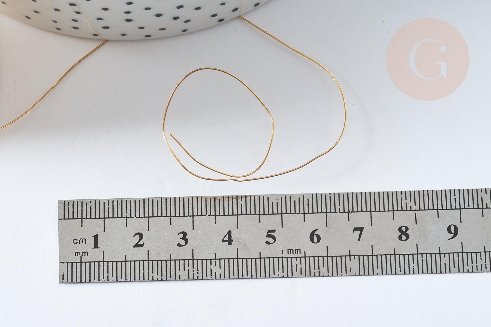 Fil d'acier inoxydable doré IP 0.4mm, x1 Mètre (G7699)