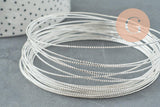 Fil métallique laiton argenté torsadé 0.8mm,x1 mètre G9640