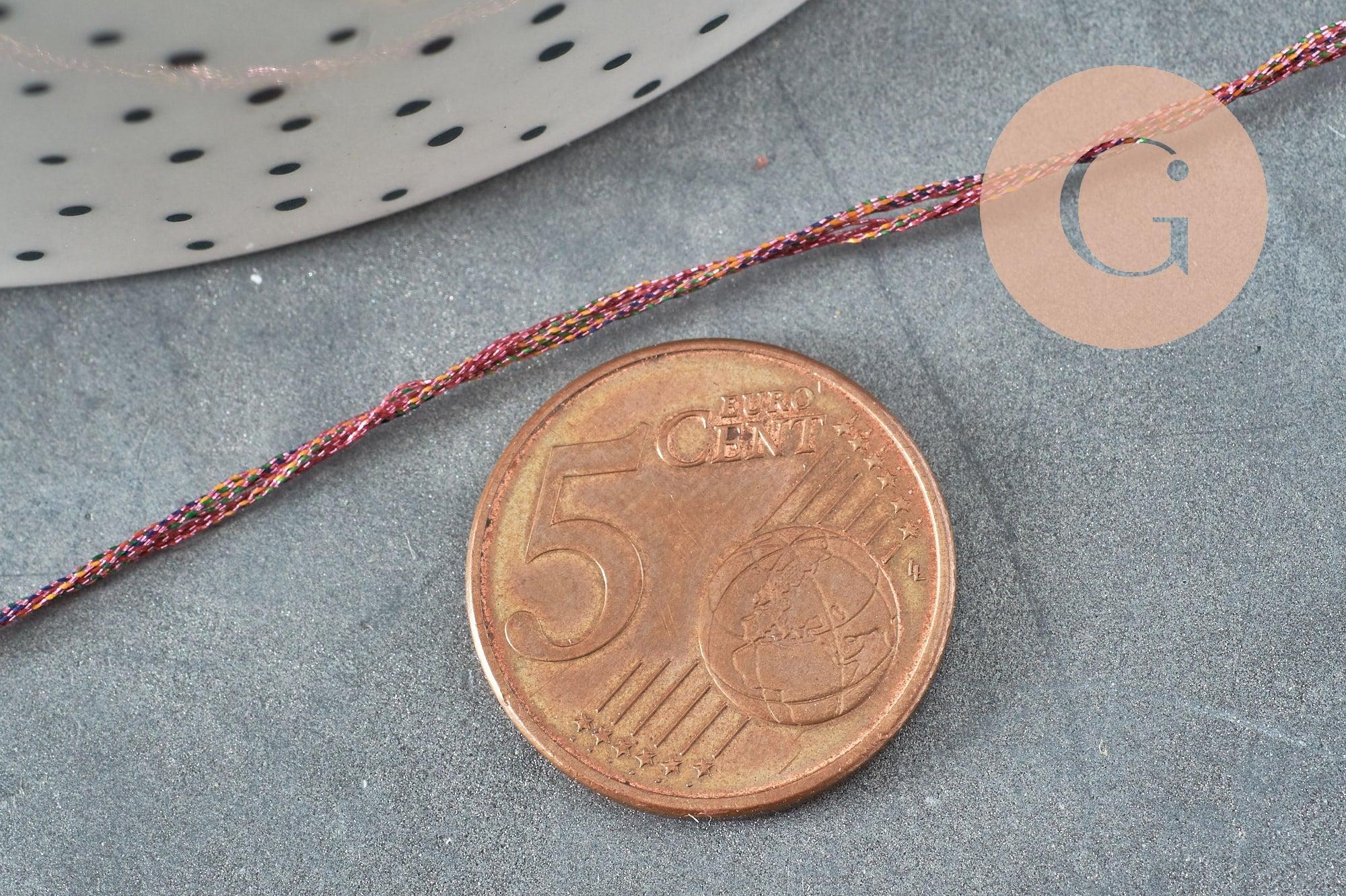 Fil rose métallisé 0.6mm, x5 ou x10 Mètres (G0975)