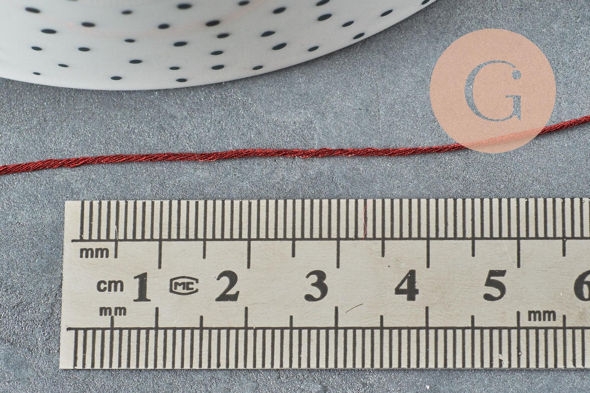 Fil rouge métallisé pour broderie couture bijoux 0.8mm, x 5mètres (G2314)