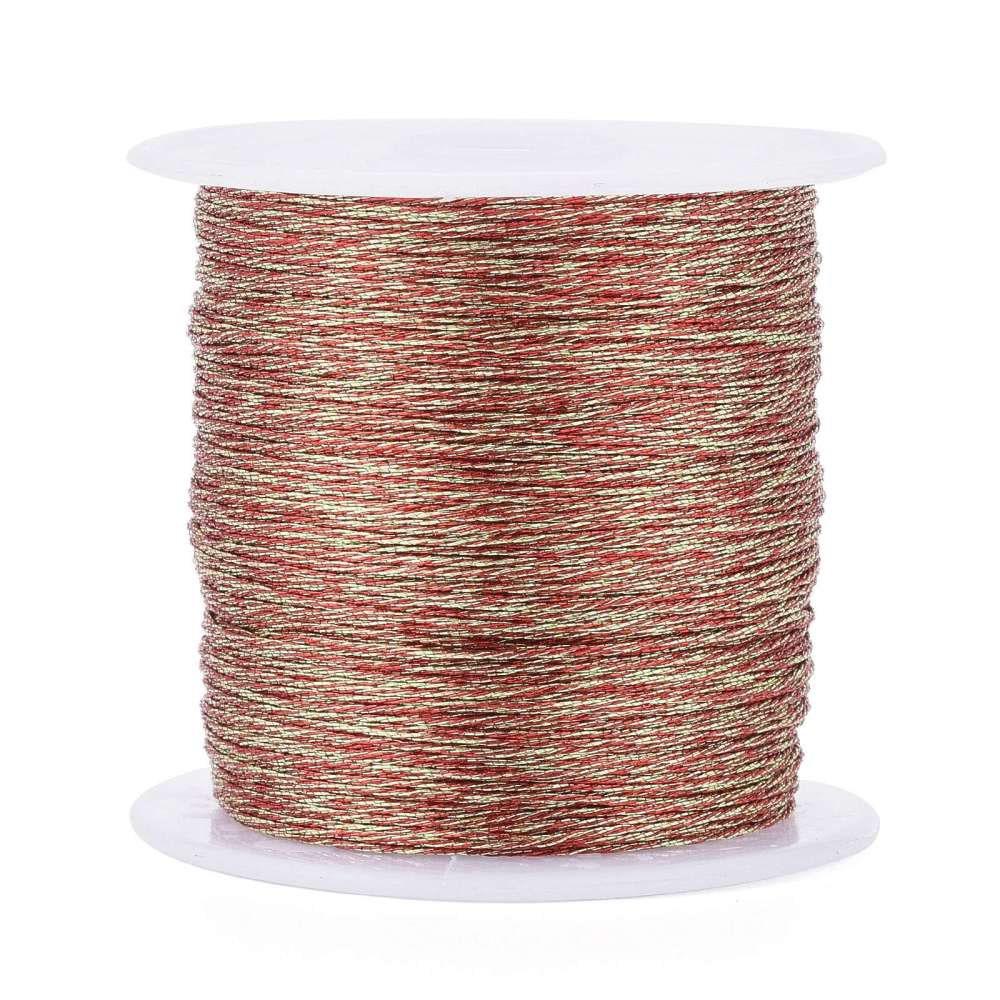 Fil rouge or métallisé en polyester 0.4mm,fil Couture, broderie,fil or,fil métallique, bobine de 50 mètres, x1 G5942