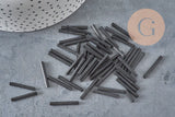 Cuentas de semillas tubulares negras grandes de 20 x 2,5 mm y 10 g (G3155)