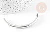 Gros tube laiton or blanc 69mm,tube argenté plaqué rhodium pour création de bijoux, x1 (G2126)