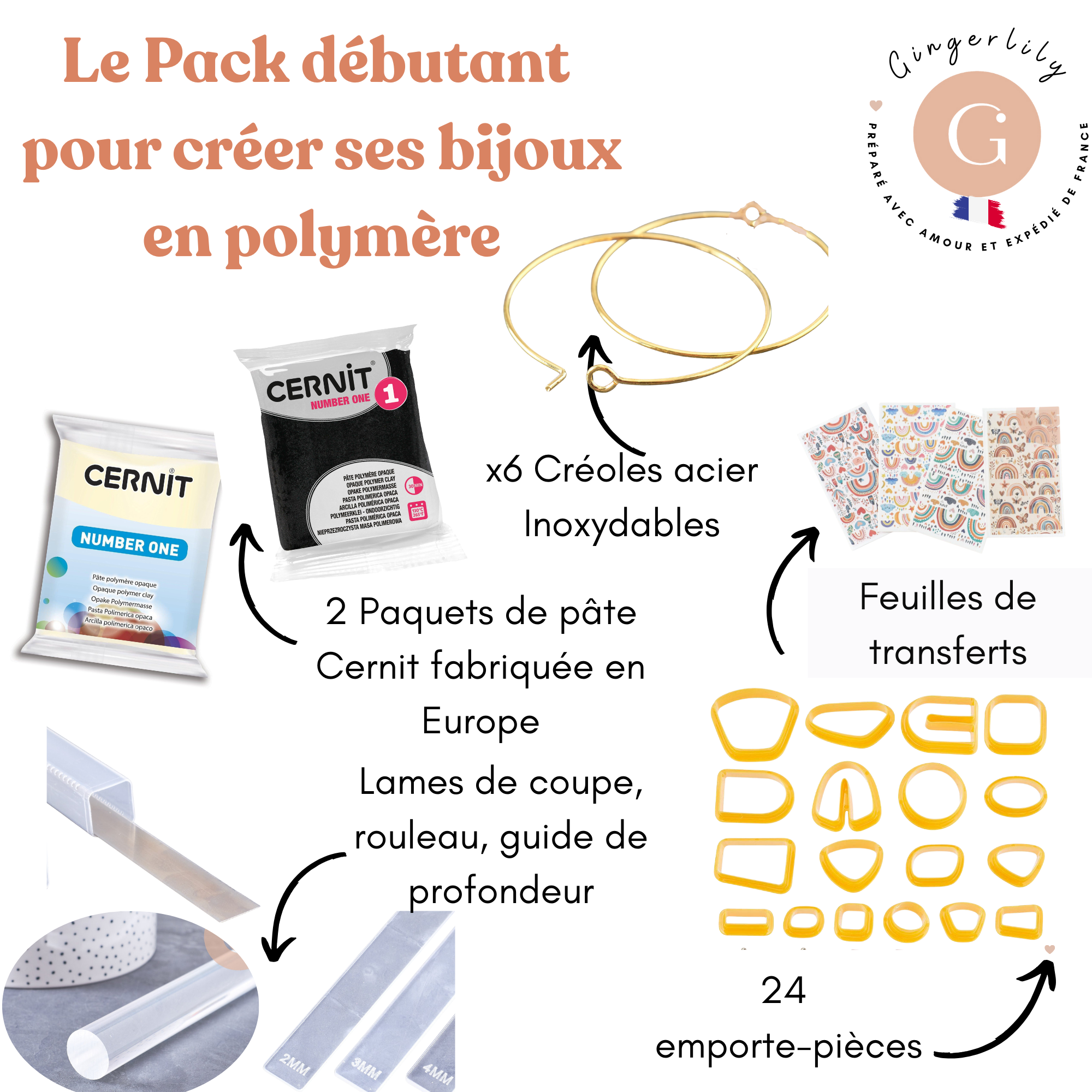 Kit Débutant pâte polymère - Créez vos premières boucles (G10840)