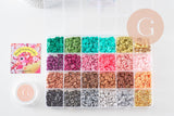 Kit mix de perles heishi vert caramel, Coffret et kit pour création de bijoux fantaisie, x1 (G9997)