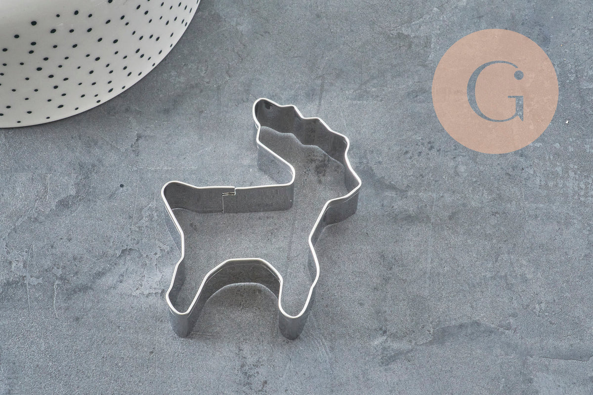 Moule Emporte-pièce cerf 56mm, x1 (G11406)-Moules pour loisirs créatifs-Gingerlily Perles