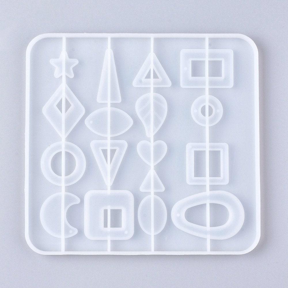 Moule pour fabrication boucles créoles résine 157x166mm, moule en silicone pour réaliser des bijoux avec inclusion en résine, x1 G6299