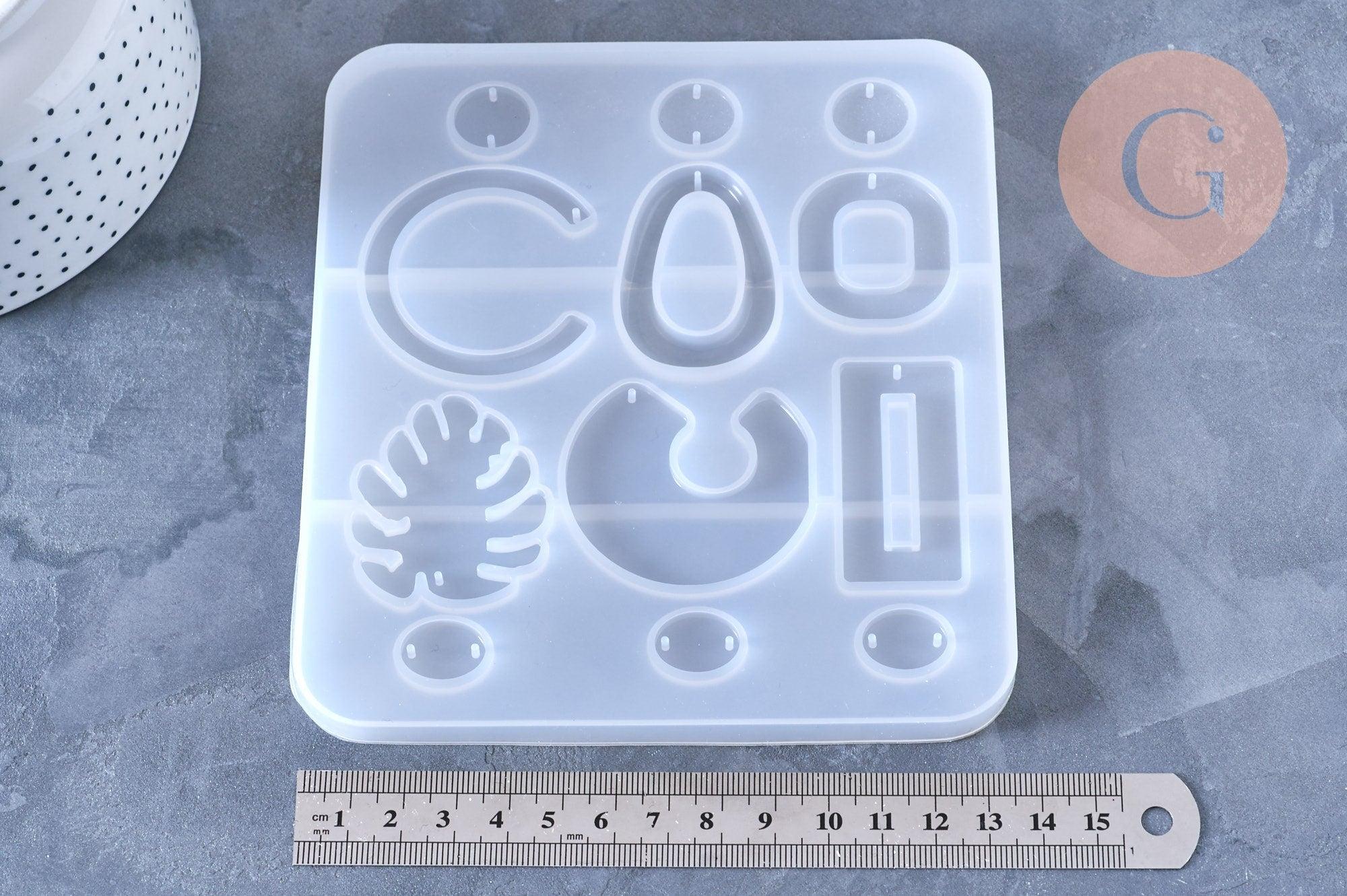 Moule pour fabrication boucles créoles résine, un moule en silicone pour réaliser des bijoux avec inclusion en résine, x1 G3864