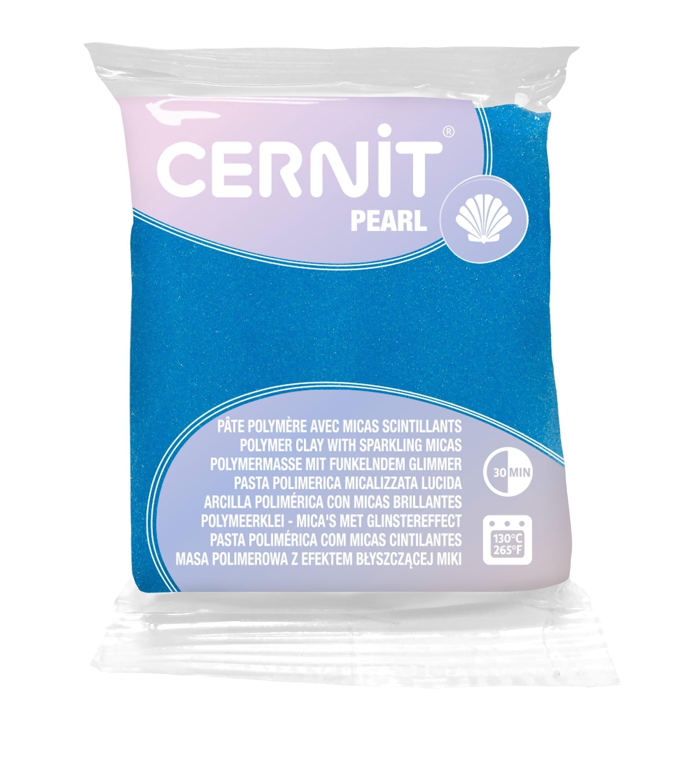 Pâte polymère Cernit PEARL - Bleu nacré x56g (G10462)