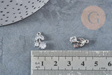 Pendentif Cerise laiton platine zircons blancs 14mm x1 G8894