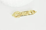 Pendentif Epingle à nourrice LOVE laiton doré 18k cristal,sans nickel,coeur bijoux,pendentif amour, Pendentif zircon,41mm x1 (G5321)