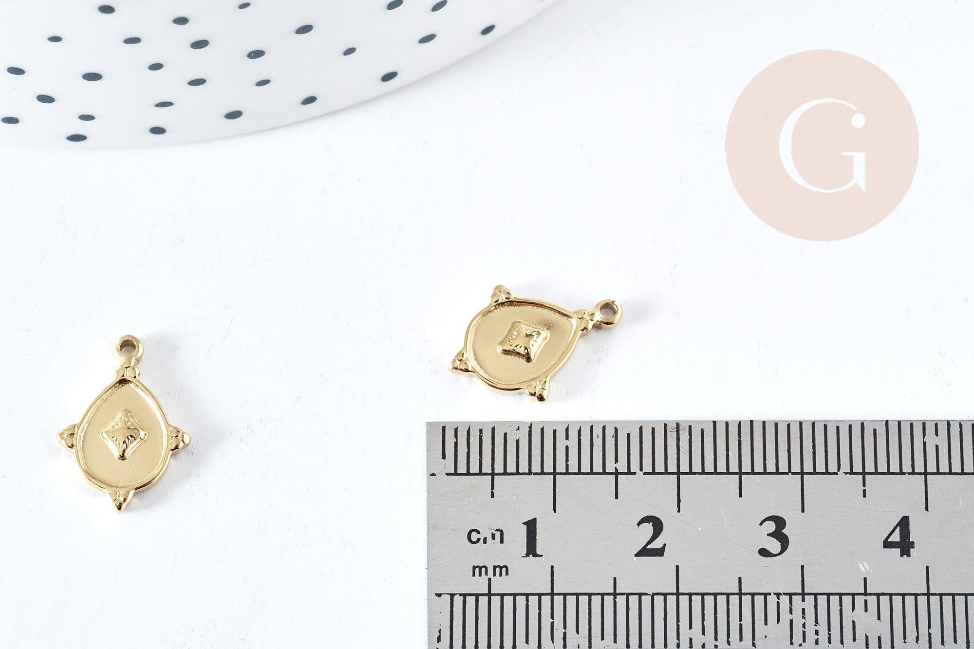 Pendentif Goutte acier inoxydable 304 doré IP 15mm, x1 (G8858)