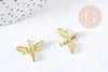 Pendentif abeille laiton doré 19mm, x2 (G1466)