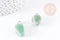 Pendentif aventurine verte naturelle roulé acier inoxydable platine 15-35mm, x1 (G4403)