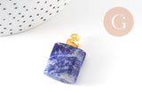 Pendentif bouteille parfum sodalite naturelle 33mm, x1 (G2879)