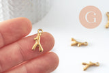 Pendentif branche de corail acier 304 IP inoxydable doré 18mm, x1 G9835