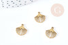 Pendentif breloque coquillage acier 304 doré inoxydable 13.5mm, x1 (G8620)