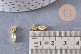 Pendentif citron laiton doré 12mm, x1 (G10283)