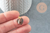 Pendentif coeur nacre noire naturelle doré,fourniture créative,pendentif coeur,coeur nacre,coquillage noir, 15mm, x1 ou x5 G0418