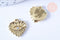Pendentif coeur oeil cristal blanc laiton doré 15mm,sans nickel, création bijoux astro, pendentif chance, x1 G7123
