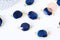 Pendentif connecteur agate naturelle bleu à facettes fer doré 25mm,x1 G5708
