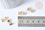 Pendentif connecteur noeud acier doré 12mm, acier inoxydable doré, pendentif sans nickel, x10 (G6061)