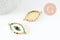 Pendentif connecteur oeil cristal zircon coloré,pendentif en laiton doré porte-bonheur contre mauvais oeil ,x 1 (G6395)