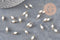 Pendentif connecteur perle naturelle acier 304 inoxydable 11.5mm, x1 (G11053)