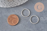 Colgante conector redondo de acero inoxidable 304 plano, platino 16mm, x10 (G11205)