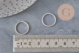 Colgante conector redondo de acero inoxidable 304 plano, platino 16mm, x10 (G11205)