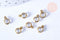 Pendentif connecteur rond laiton doré Cristal transparent 6mm, x2 (G6513)