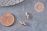 Pendentif constellation laiton doré 18K et zircons 13mm, x1 (G5987)