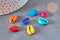Pendentif coquillage cauri colore, coquillage naturel,cauri,coquillage bijou,15mm, x5 (G1531)