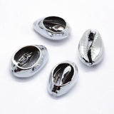 Pendentif coquillage cauris naturel argent 20mm, x5 (G1676)